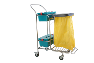 Стойка-тележка для транспортировки медицинских отходов и гигиенических процедур ИМ-СТМ-02 (белая)