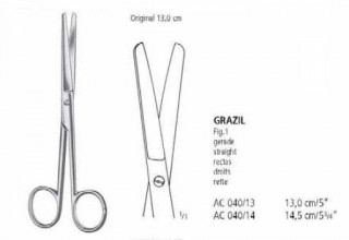 Ножницы операционные прямые GRAZIL AC 040