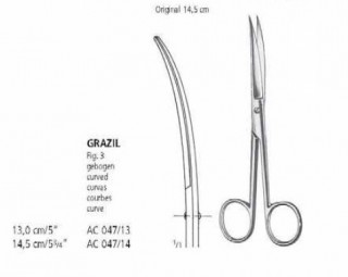 Ножницы операционные изогнутые GRAZIL AC 047