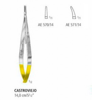 Микроиглодержатель со вставками из карбида вольфрама CASTROVIEJO AE 570