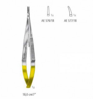 Микроиглодержатель со вставками из карбида вольфрама CASTROVIEJO AE 576