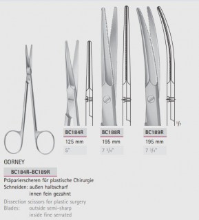 Ножницы для пластической хирургии GORNEY BC184R-BC189R