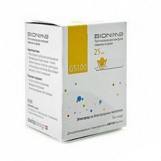 Тест-полоски для определения глюкозы в крови Bionime GS-100 