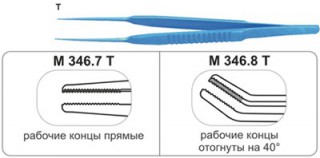 Пинцет Медин-Урал ирис с рифлением M346.7T M346.8T